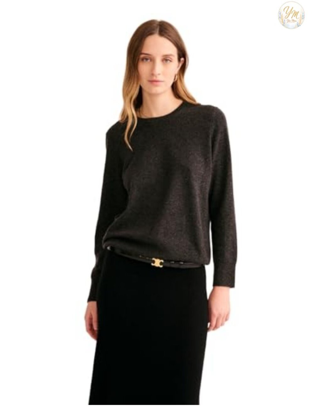 Luxury Women's 100% Cashmere Crewneck Pullover Sweater, Long Sleeve, Cozy